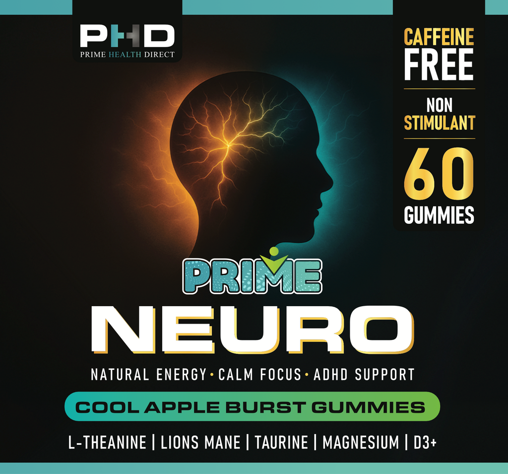 Coming Soon - PRIME NEURO™ — Calm Focus. Clear Mind. Natural Mental Energy.  Cool Apple Burst Gummies